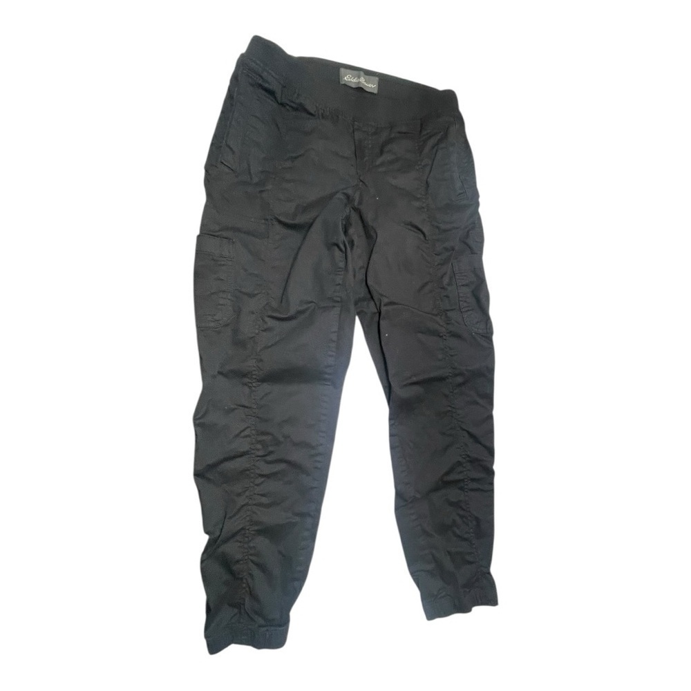 Eddie Bauer LAID-BACK TWILL JOGGER in Black Size 4 Pull-on style elastic waist - Picture 2 of 9